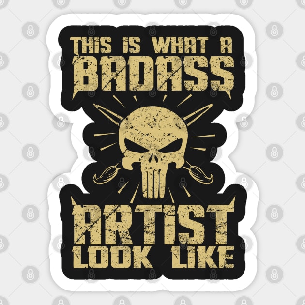 This is bad ass artist look like! Sticker by variantees